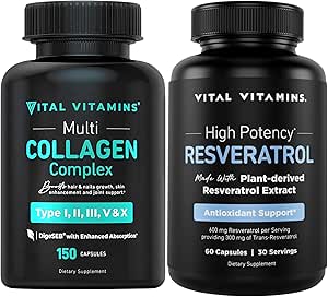 Vitale vitamines Multicollagen Capsules + Resveratrol Capsules