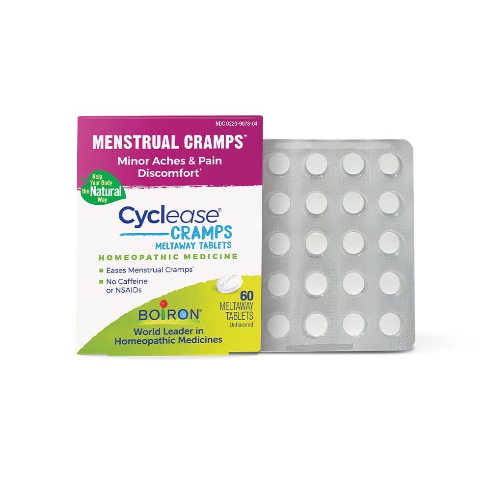 Boiron Cyclease Cramps tabletten voor verlichting van Menstruele Krampen, Pijn, en Ongemak - 60 Tel.