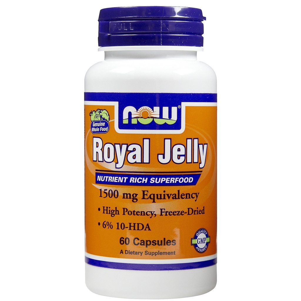 NOW Foods Royal Jelly 1500mg 60 Capsules (verpakking van 2)