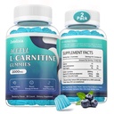 2 Pack sans sucre Acetyl L-Carnitine Gommies, supplément L-Carnitine pour les femmes et les hommes, avec vitamine C & B12, ALCAR pour l'énergie, le cerveau et le soutien de la santé cardiaque, végétalien, non-OGM, 120 comte