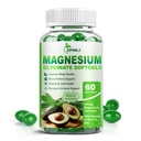 Magnesium Glycinate 400mg, Hoge Absorptie Magnesium Supplementen Softgels met Vitamine E, B6, Zink voor slaap, Kalm, Spierontspanning & Bone Health, Glutenvrije, Non-GMO, 60 softgels