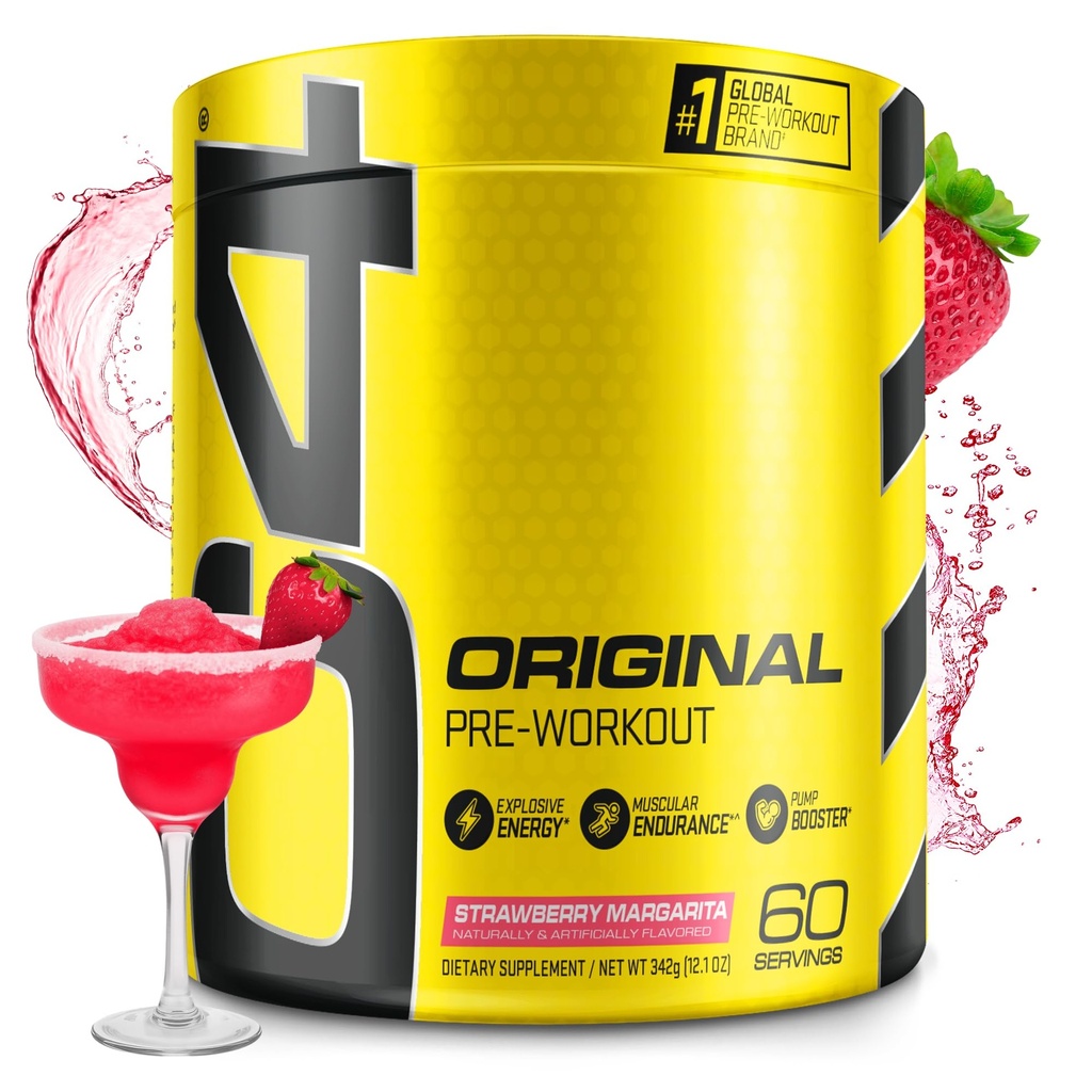 Cellucor C4 original pré-entraînement en poudre Margarita de fraise de vitamine C pour le soutien immunitaire de sucre gratuit énergie pré-entraînement pour les hommes et les femmes de 150mg caféine + Beta Alanine + créatine de 60 portions