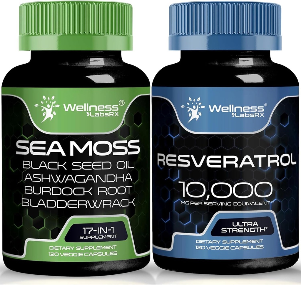 WELNESS LABSRX Resveratrol Capsules met Sea Moss Capsules