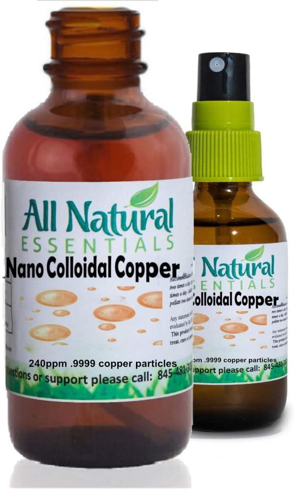 Nano Colloïdale Mineralen Supplement Liquid Colloïdale Koper Mineral 2oz 240ppm Fles Kosher Gecertificeerd alle natuurlijke voor volwassenen, mannen, vrouwen, kinderen (Spray)