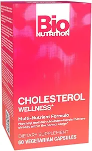 Bio Nutrition Chlolesterol Wellness 60 Vegetarian Capsules | Natural Formula | High in Nutrients