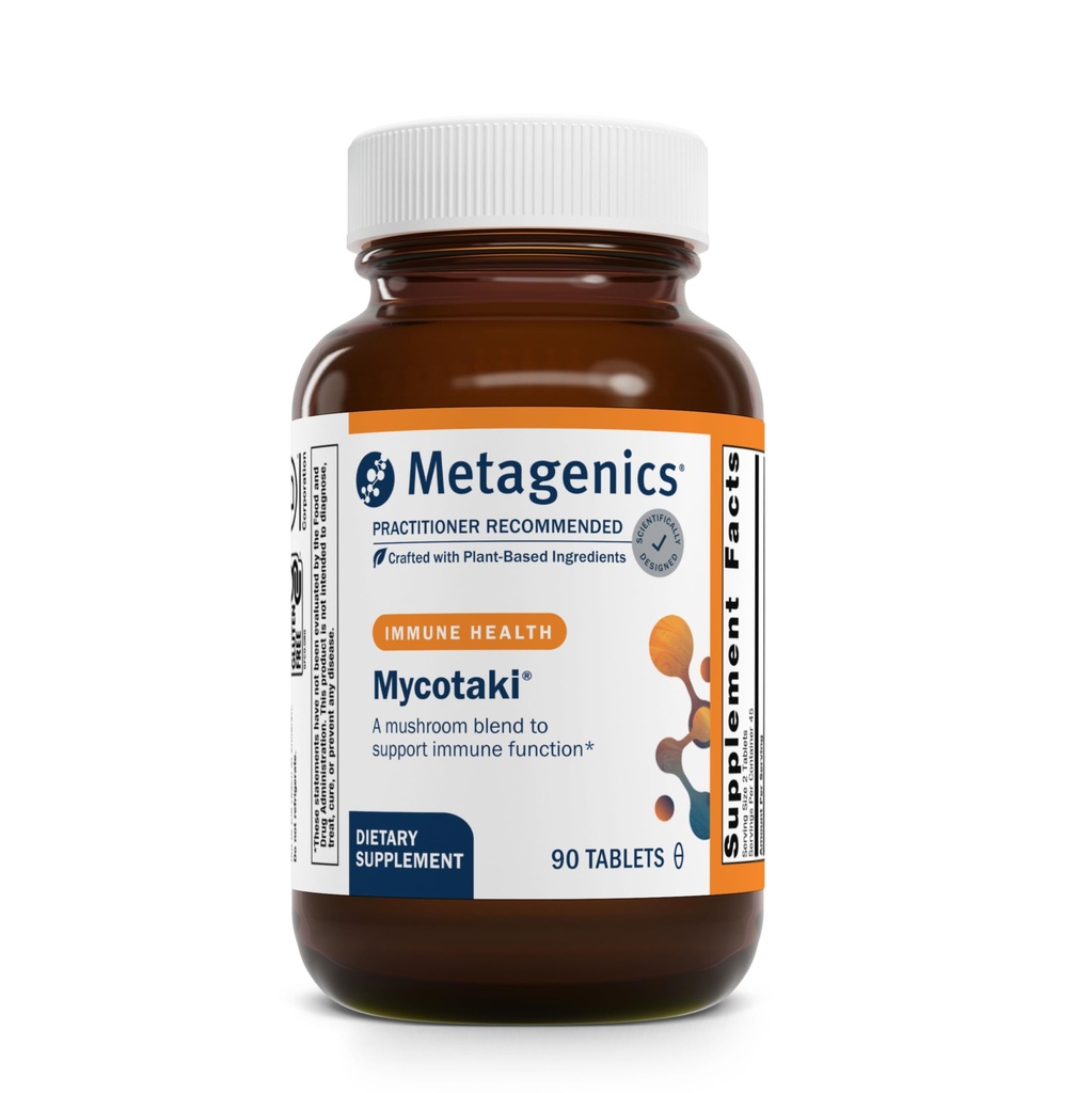 Metagenics Mycotaki - Immune Support for System under Occasional Stress* - with Reishi, Shiitake, Fu-Ling, Turkey Tail, Oyster, Cordyceps & Maitake - Non-GMO & Gluten Free - 90 tabletten