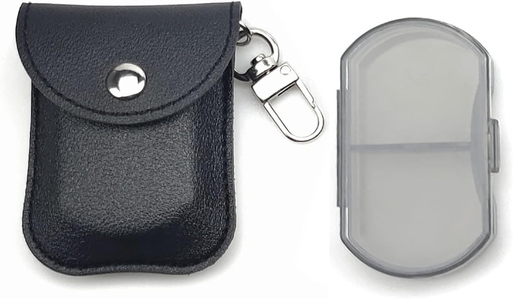 VOFOON Kleine pil Organisator, Reis pil Box voor portemonnee, Keychain pil houder, Pocket pil Container, 2 keer per dag Daily Portable Medicine Vitamine Case, Fish Oil Box, Supplement Box
