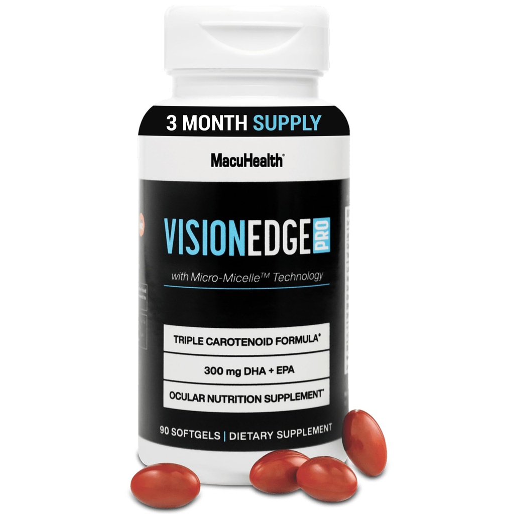 Oogsupplement voor atleten; Formule met Luteïne, Zeaxanthine en Meso-Zeaxanthine, Eye Supplements Omega 3, Essential Carotenoids for Eyes - (90 Softgels, 3 maanden aanbod)