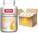 Jarrow Formulas Glucosamine + Chondroitin + MSM Capsules, Joint Support Supplement met vitamine C en Mangaan, 240 Capsules, 60 Day Supply, Pack of 12