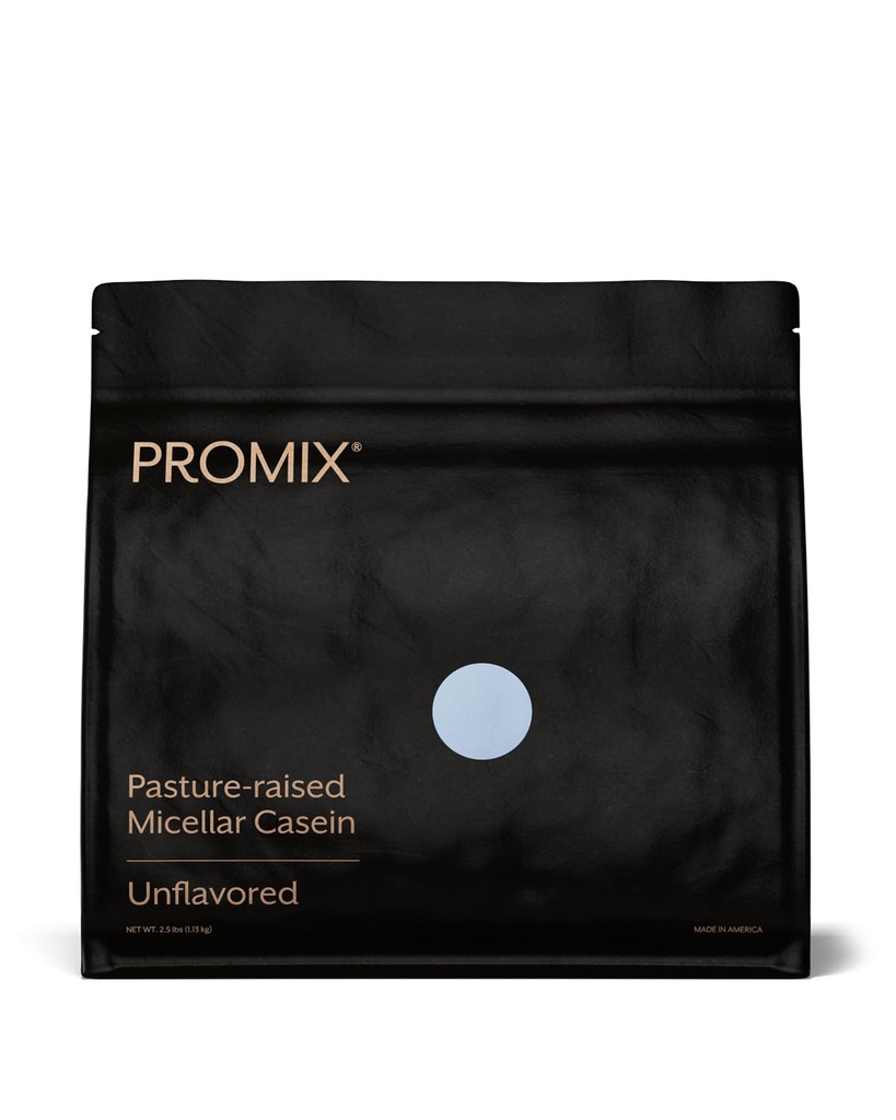 ProMix Nutrition Caseïne Proteïnepoeder - Gras-Fed, Pasture Raised, Slow Release Micellar Caseine - Gluten-Free - Unflavored, 2,5 Pound (Pack of 1)