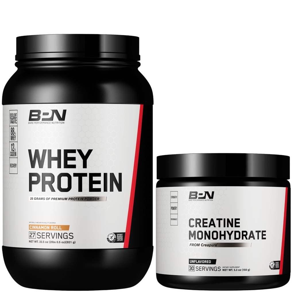 BARE PERFORMANCE NUTRITION BPN Wei Kaneel Roll Proteine + Creatine Bundle