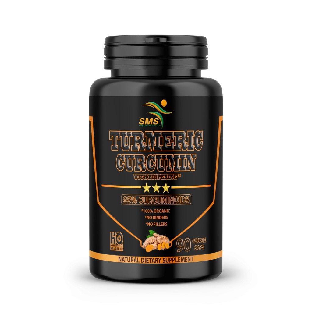 Curcumine curcumine avec poivre noir 1 500mg ,90 Capsules de légumes , Supplément alimentaire avec 95% Curcuminoïdes et biopérine normalisés pour l'activité et l'absorption , sans OGM, sans gluten