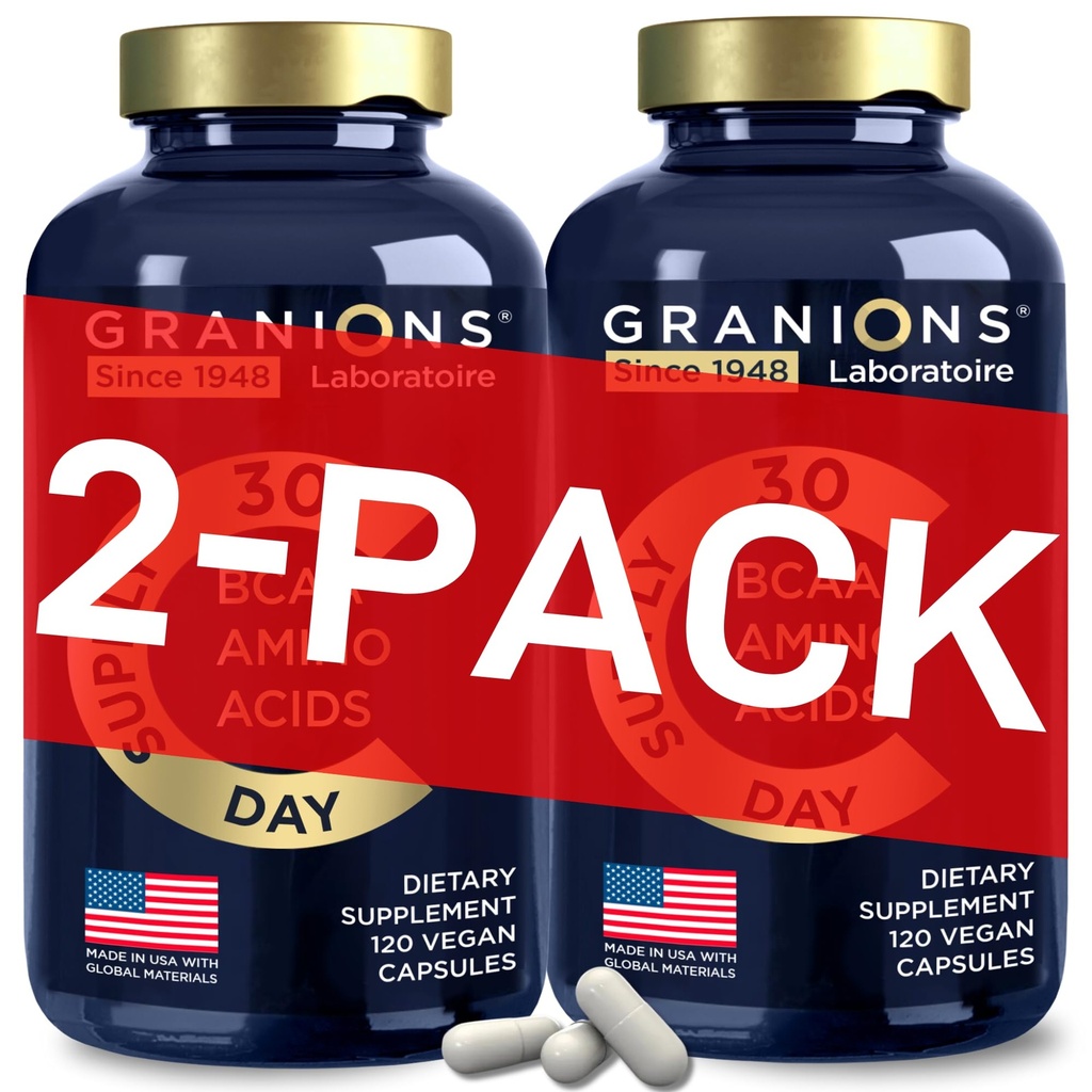 Essentiële Aminozuren Supplement voor mannen en vrouwen - Alle 9 BCAA's EAA Supplementen Formule - Leucine Aminozuur, Lysine, Tryptofaan, Advanced Amino Energy & Muscle Recovery - 240 Vegan BCAA Capsules