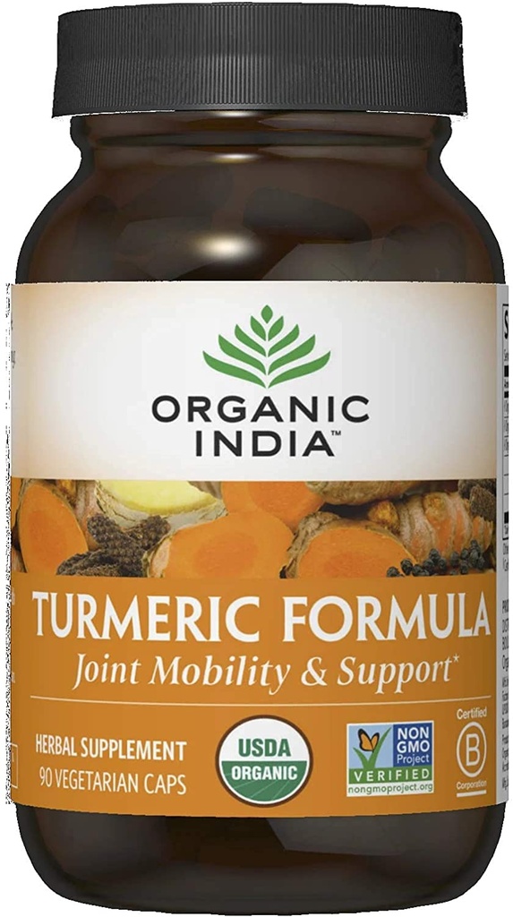 Biologische India Kurkuma Herbal Supplement - Gezamenlijke Mobiliteit en Ondersteuning, Immuunsysteem Ondersteuning, Gezonde Ontvlammingsreactie, Whole Root Supplement, Biologische Trikatu - 90 Capsules