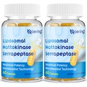 Liposomaal Nattokinase 12.000 FU Serrapeptase 360.000 SPU Enzyme Supplement - Verrijkt met synergetische enzymen en Nutriënten Blend & Inuline voor Circulatoire, Gut, Digestie 60 Capsules (2 Fles)