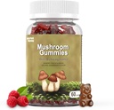 Paddestoel Gummies 10 Blend - Paddestoel met Lions Mane, Chaga, Reishi, Cordyceps 2500mg, Hersensupplementen voor geheugen en focus