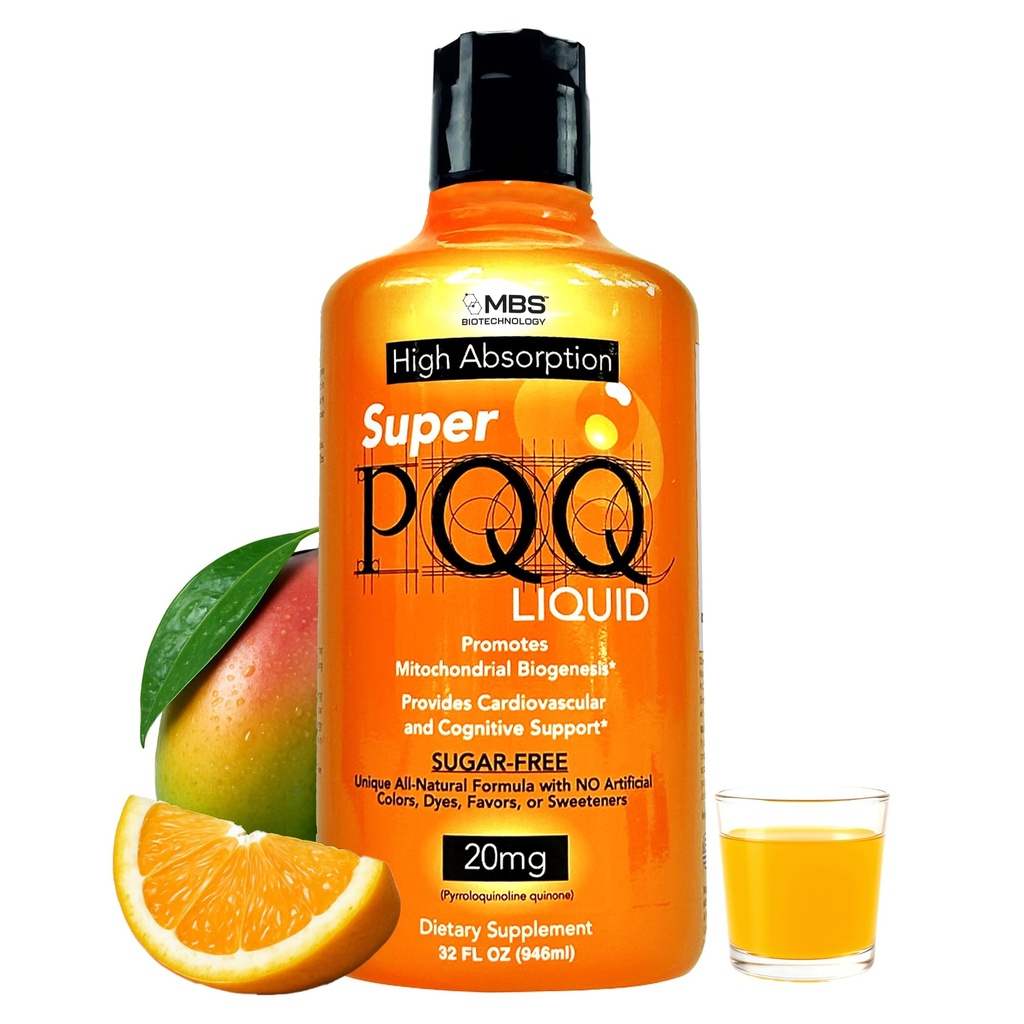 Mitogenèse - Super PQQ liquide - Pyrroloquinoline hautement absorbante Quinone 20 Milligramme, Meilleur PQQ liquide pour la biogenèse mitochondriale, soutient la santé cardiaque, la fonction cognitive et la concentration mentale