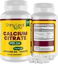 Shiny Leaf Calcium Minis 600 mg - Dagelijkse tabletten van Calcium citraat 600 mg Plus Vitamine D3 voor Bariatrische Post-Op en Gastric Bypass voor vrouwen en mannen, Gemakkelijk te slikken, Made in USA, Vegetarisch - 120 Ct.