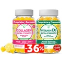 Lunakai Collageen en vitamine D3 Gummies Bundle - niet GMO Anti Aging Supplementen voor mannen en vrouwen - Immuniteit, bot en goede ondersteuning Gummy voor volwassenen - 30 dagen levering