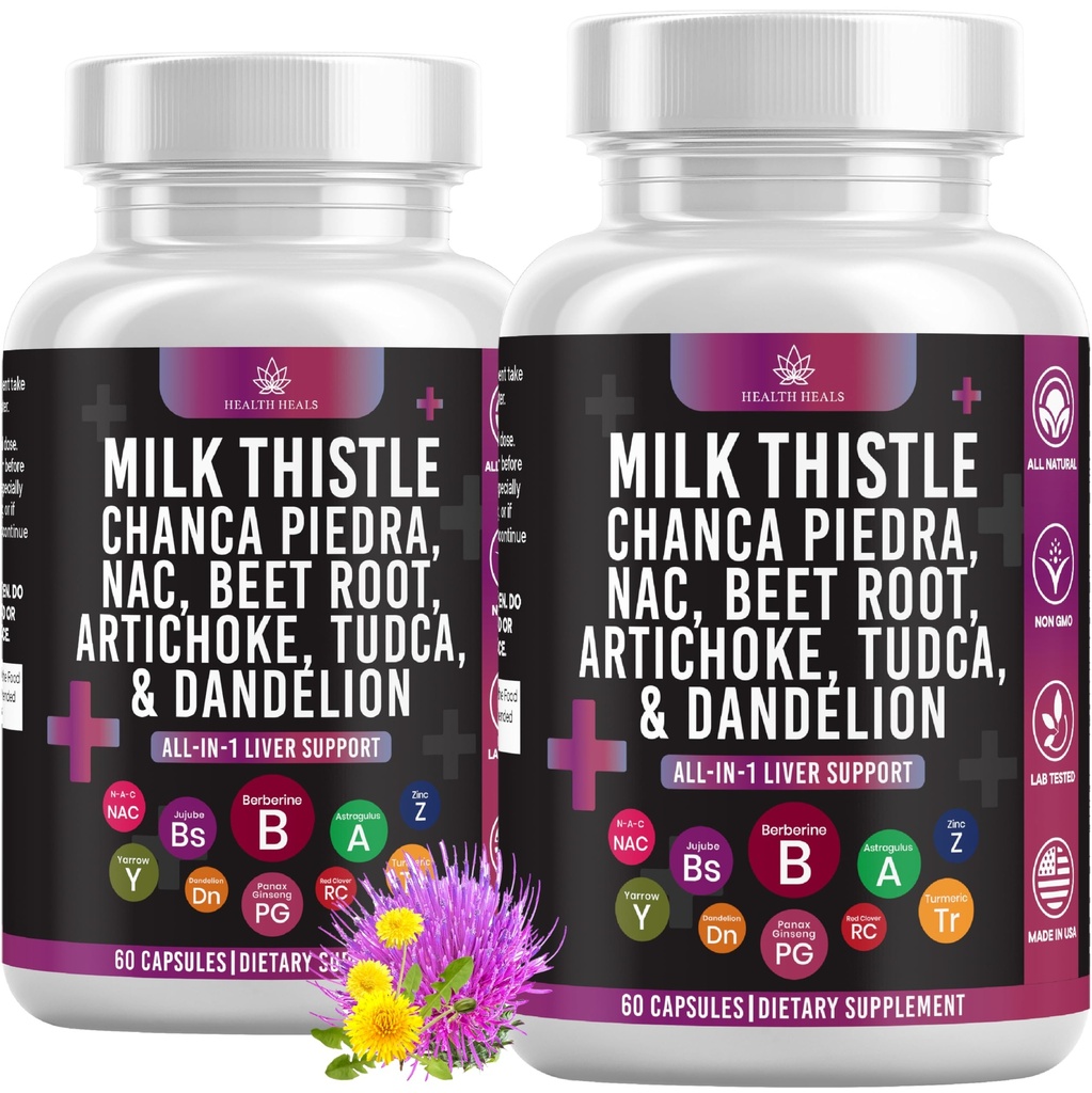 Melkdistel NAC Chanca Piedra Beetwortel Artichoke Paardenbloem Wortel - Leversupplement Plus Astragalus TUCCA Choline & Ginger- 120 Tel.