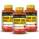 MASON NATUURLIJKE Omega,3 Visolie, 180,Dagvoorziening, 1000mg met EPA en DHA voor gezamenlijke ondersteuning, 60 Softgel Pillen (3 Pack)