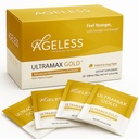L'or UltraMAX sans âge - supplément anti-âge HGH pour les femmes et les hommes - rajeunit la peau, restaure l'apparence jeune, stimule l'énergie et le sommeil, la poudre effervescente - Valencia Orange Flavor - 22 packets
