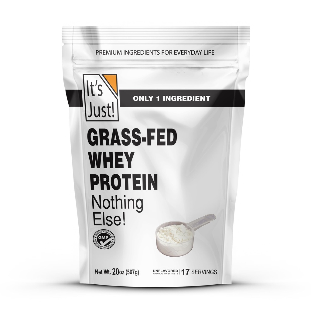 Het is gewoon! - 100% Wei Proteïne Concentraat, Grass-Fed Pasture Raised, Made in Australia, RBST/rBGH Hormone Gratis, Premium WPC-80, Geen toegevoegde smaken (Grass-Fed Unflavored, 1,25 pond)