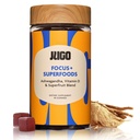 JUGO Focus + SUPERFOODS.S. Ashwagandha Gummies avec vitamine D3 et mélange de superfruit.S. 40 Count Plant - base Adaptogen Gummies.S.O. sans gélatine, sans OGM, fabriqué aux États-Unis