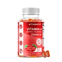 Vitamatic Sugar Free Vitamin A 25000 IE Gummies (Retinyl Palmitate) - Natural Strawberry Flavor - 120 Pectin Based Gummies (1 fles)