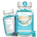Biotine en Collageen Gummies met B12, Hair Skin en Nails Vitaminen Gummies voor haargroei, Glowing Skin & Strong Nails - Blueberry Flavor, Sugar Free, 120 Ct