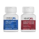 OmegaXL Joint Support Supplement - Natural Muscle Support, Green Lipped Mussel Oil, Soft Gel Pillen, Drug-Free, 60 Telling + HeartXL 30 Telling, High Potency Omega-7 Blend