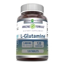 Formules étonnantes L Glutamine 1000 Mg Comprimés de l'acide amino supplément pour les hommes et les femmes , non-OGM , sans gluten