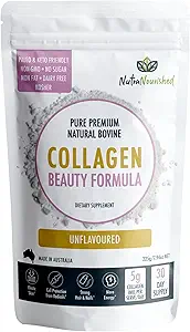 Nutra gevoed Collageen Beauty Formula Unflavored - The Secret to Glowing and Youthful Skin - Collageen Peptides for Skin Health - Healthy Aging Collageen Supplement (225g)