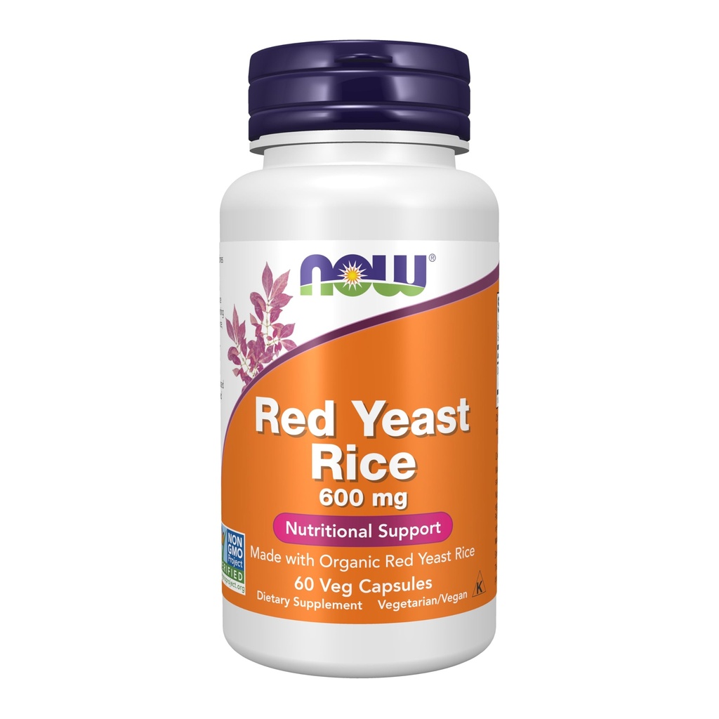NU Foods Supplementen, Red Gist Rice 600 mg, Gemaakt met Biologische Rode Gist Rijst, 60 Veg Capsules