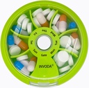 INVODA Weekly Pill Organizer 7 Compartiment Pill Box rotative pour les médicaments quotidiens et les vitamines - Portable Travel Pill Case Suppléments d'huile de poisson Organisateur de vitamines (Orange)