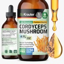 BIO KRAUTER Cordyceps Extrait de champignons - Cordyceps Sinensis Extrait de champignons liquides - 670 mg par portion - Vegan, sans alcool et sans sucre - 4 Fl.Oz.
