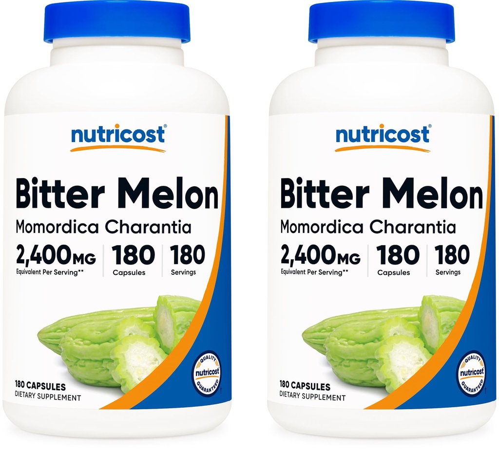 Nutricost Bitter Melon 600mg, 180 Capsules (2 bouteilles)