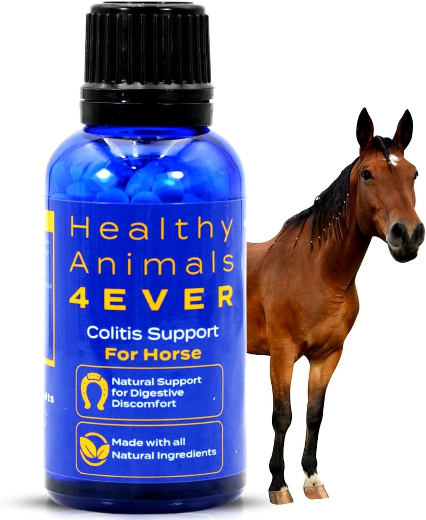 HA4E - Horse Colitis Support - Hulpzaam voor diarree & dehydratie - Preventieve zorg - Zeer effectief, natuurlijk Homeopathisch supplement - 300 Tabletten