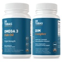 Dr Tobias Omega 3 Huile de poisson et compléments complexes DIM, soutient le cœur, la fonction immunitaire cérébrale et l'équilibre hormonal pour les femmes et les hommes avec BioPerine, Borcoli Extract & Calcium D-Glucarate, 60 Capsules