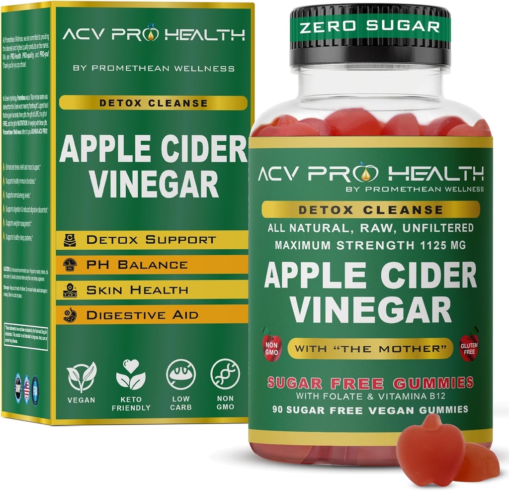 2-Pack Apple Cider Vinegar Gummies Sugar Free - ACV met Sugar Makes No Sense! Low Carb Advanced Keto Acv Gummies Keto Gummy Detox Cleanse Golo