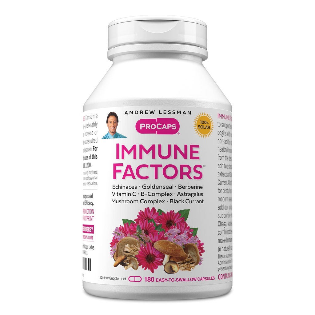 ANDREW LESSMAN Immuun Factors 180 Capsules  Ondersteunt en bevordert immuunsysteem en natuurlijke verdediging