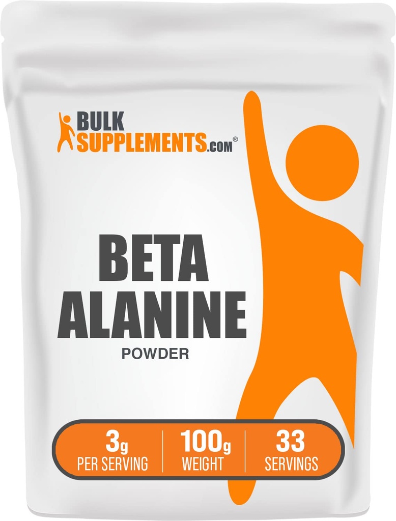 BulkSupplements.com Beta Alanine Powder - Beta-Alanine Supplement, Pre-Workout Supplement - Unflavored & Gluten Free, 3g per Serving, 100g (3,5 oz) (Pack of 1)