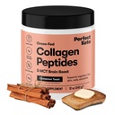Perfect Keto Collageen Peptides Proteïne Poeder met MCT olie, Gehydrolyseerde Collageen, Type I & III Supplement, Glutenvrije Gras Fed, Low Carb, Keto Coffee Creamer, Collageen voor vrouwen en mannen, Kaneel Toast