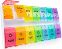 Mossime XL Large Pillen Organisator 2 keer per dag, Weekly Am Pm Pillen Box met scharnierende deksels, 7 dagen Medicine Vitamine Pillen Case, Dagelijkse Pillen Container, Grote Medicatie Organisator voor Supplement