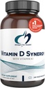 Designs for Health Vitamin D Synergy - 2000 IE Vitamine D with K Supplement - Ondersteunt gezonde Moods, Bone Health + Immune Health for Adults - VIT D3 + Vitamine K - Glutenvrij + Non-GMO (240 Capsules)