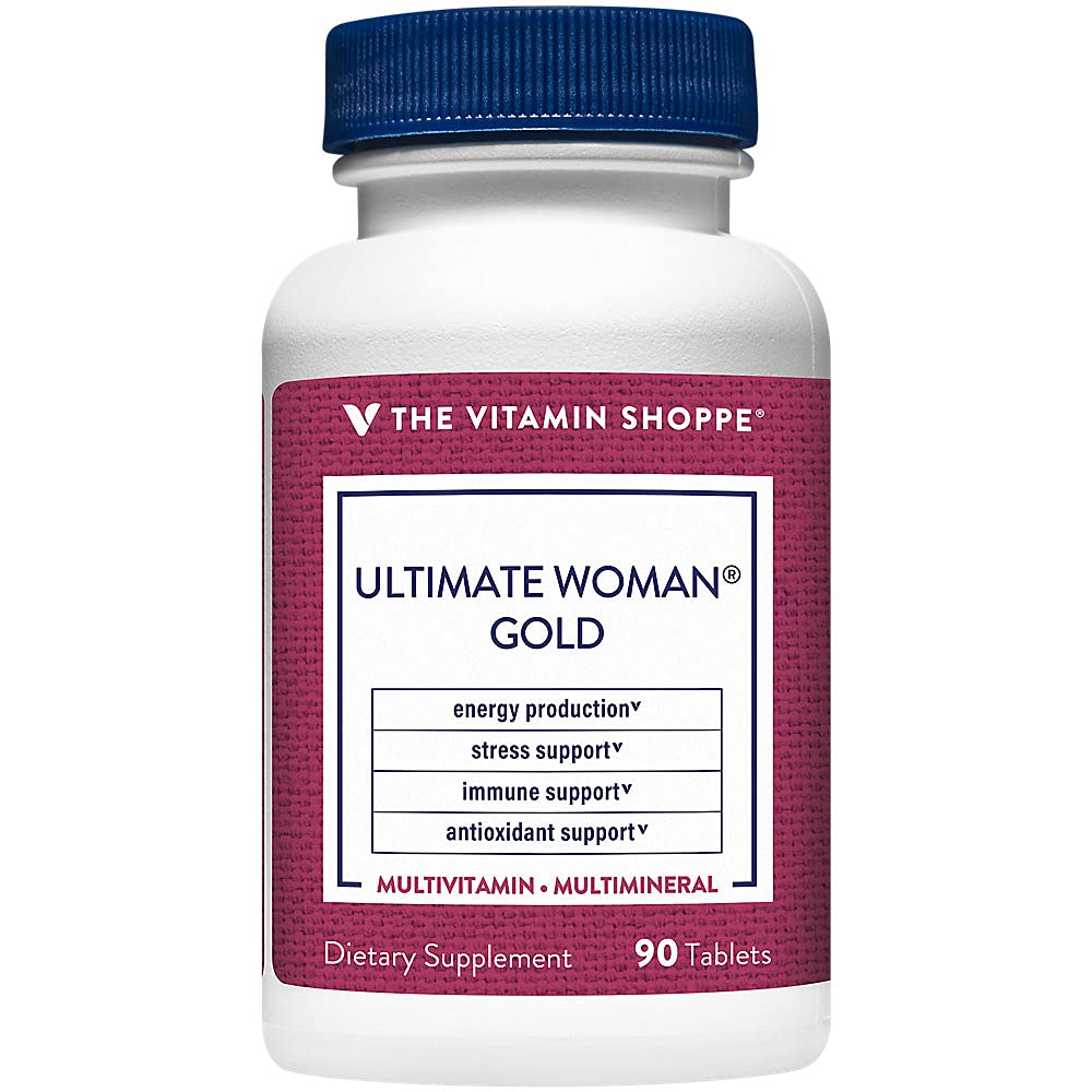 De vitamine Shoppe Ultimate Woman Gold Multivitamine - met ijzer, B vitamines en vitamine D3 en meer ter ondersteuning van energieproductie, bot en immuungezondheid - Glutenvrij Multi-Mineral (90 tabletten)