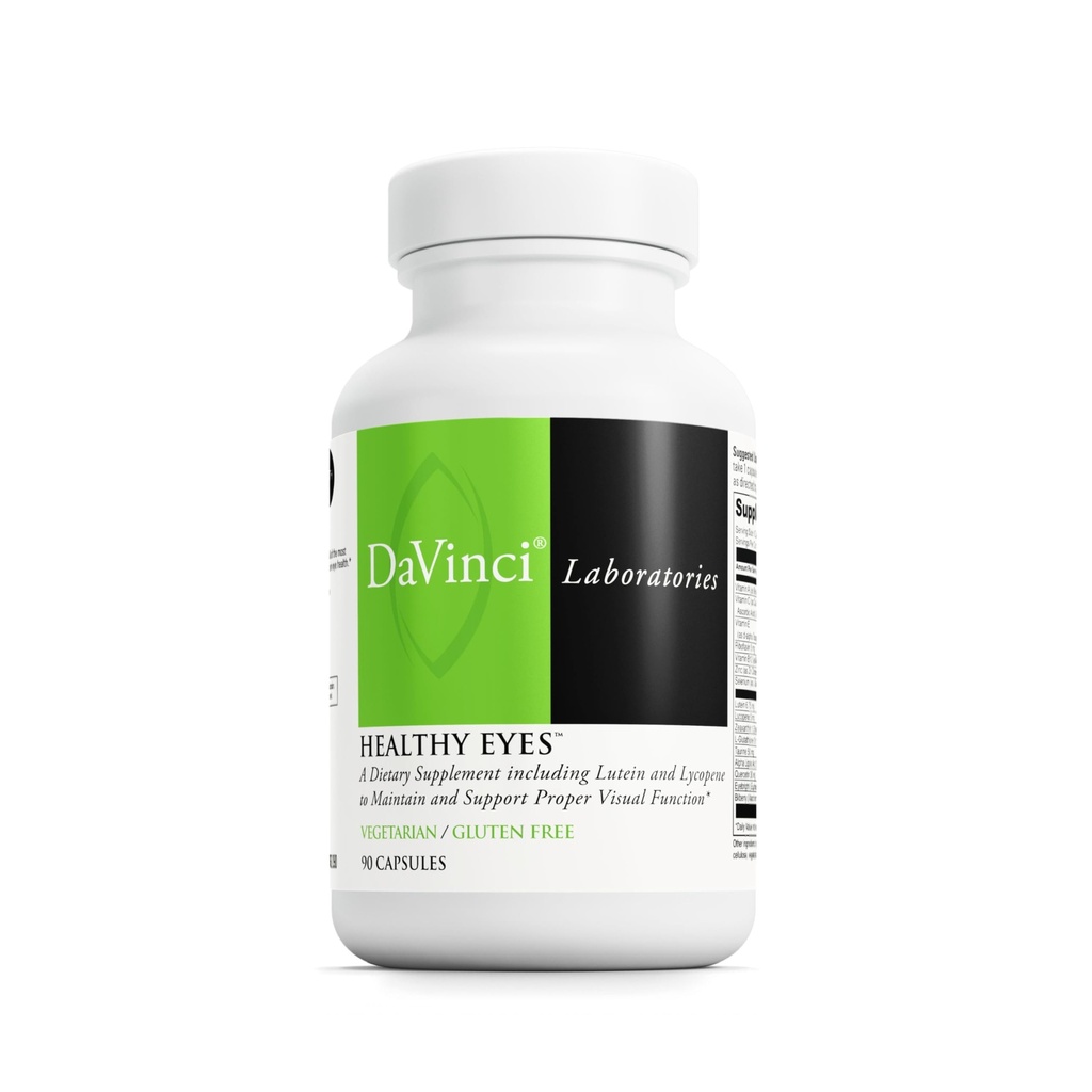 DAVINCI Labs Gezonde Ogen - Dieetsupplement voor het behouden van gezonde visuele functie en ondersteuning Ooggezondheid* - met vitamines, mineralen, luteïne, Lycopeen, Zeaxanthine en meer - 90 plantaardige Capsules