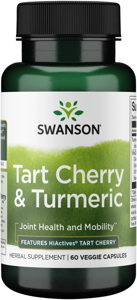 Swanson Hiactives Tart Cherry & Turmeric 60 Capsules de légumes
