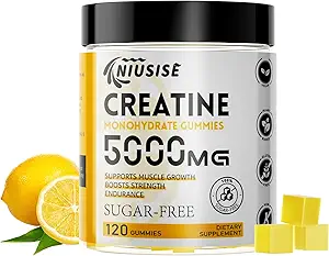 Creatine Monohydraat Gummies, 120 Createine Sugar Free Gummies met 1000 mg Magnesium Complex en L-Threonaat voor mannen en vrouwen, Energy Support 1 Pack