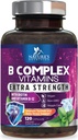 B Vitamines complexes Capsules - Complexe Super Complet B-100 avec vitamine B12 B6 C Biotine Folate et acide folique pour immunologie et soutien énergétique - Supplément pour soutien cardiaque, cérébral et nerveux - 120 capsules